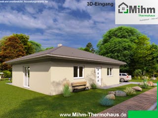 Massivhaus Bungalow90WD von Mihm Thermobau, Bungalow Außenansicht 4