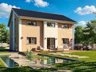 Massivhaus Mönchhagen von TIMOWA Massivhäuser Schlüsselfertig ab 304900€, Satteldach-Klassiker Außenansicht 1