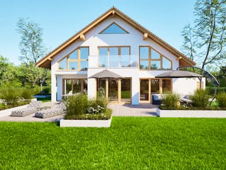 Massivhaus Entwurf NB195 von FAVORIT Massivhaus, Satteldach-Klassiker Außenansicht 12