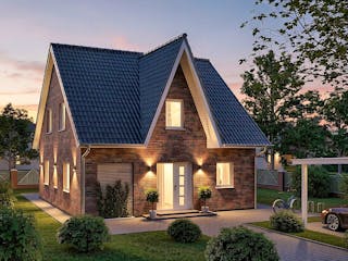 Massivhaus Recknitz I von TIMOWA Massivhäuser Schlüsselfertig ab 309900€, Satteldach-Klassiker Außenansicht 2
