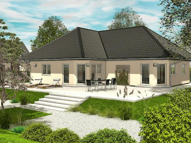 Massivhaus Müritz von TIMOWA Massivhäuser Schlüsselfertig ab 319900€, Bungalow Außenansicht 1