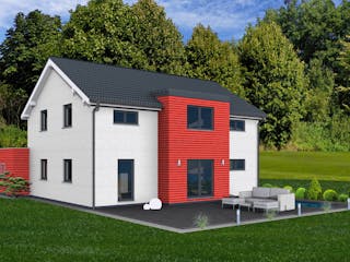 Fertighaus Junto 193 von Fingerhut Haus Schlüsselfertig ab 613035€, Satteldach-Klassiker Außenansicht 1
