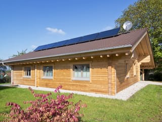 Fertighaus Achat von BayernBlock Ausbauhaus ab 101900€, Blockhaus Außenansicht 5