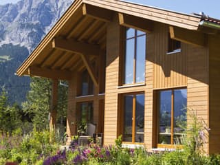 Fertighaus Achensee von ISARTALER HOLZHAUS Schlüsselfertig ab 244900€, Blockhaus Außenansicht 3