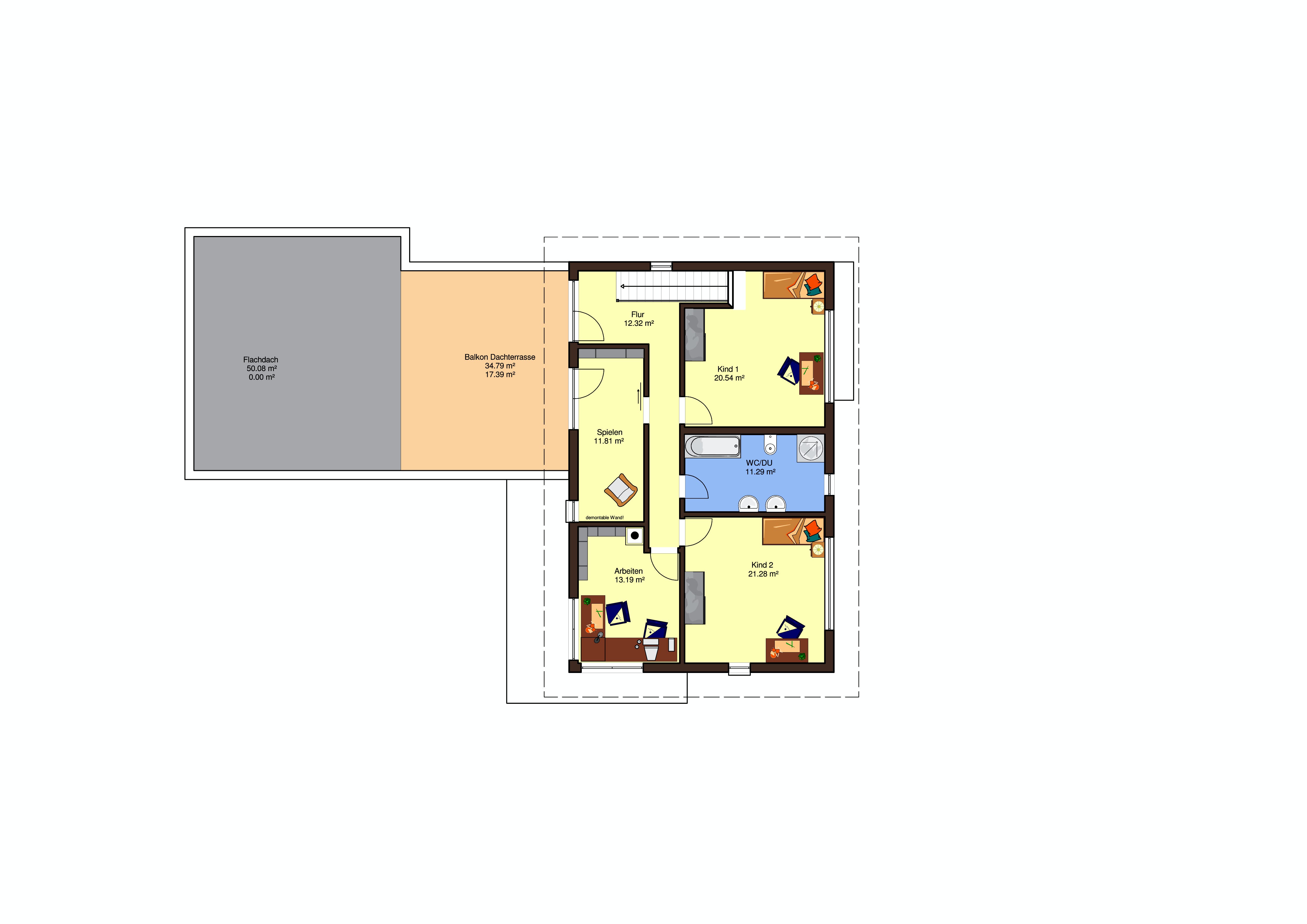 Fertighaus Adamello von Büdenbender Hausbau Schlüsselfertig ab 811700€, Pultdachhaus Grundriss 1