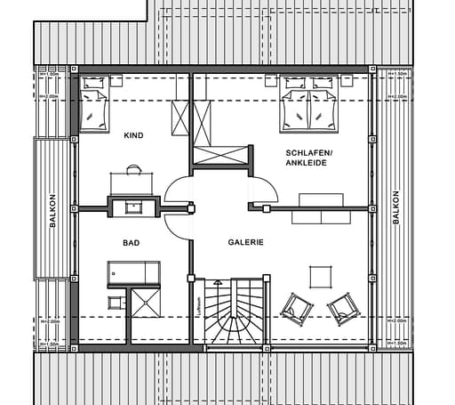 Fertighaus Ästhetik - Mannheim von Meisterstück-HAUS, Fachwerk Grundriss 1
