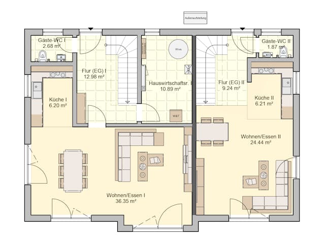 Fertighaus Junto 211 von Fingerhut Haus Schlüsselfertig ab 618521€, Satteldach-Klassiker Grundriss 1