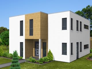 Fertighaus Architektenhaus 151 von Zimmermann Haus Schlüsselfertig ab 298980€, Cubushaus Außenansicht 2