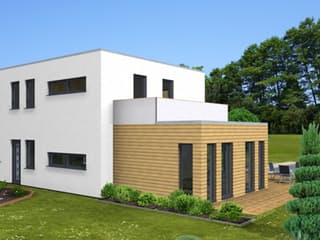 Fertighaus Architektenhaus 151 von Zimmermann Haus Schlüsselfertig ab 298980€, Cubushaus Außenansicht 6