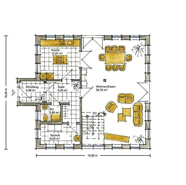 Fertighaus Aida - HausManufaktur Nordhorn von GUSSEK HAUS Schlüsselfertig ab 547200€, Stadtvilla Grundriss 1