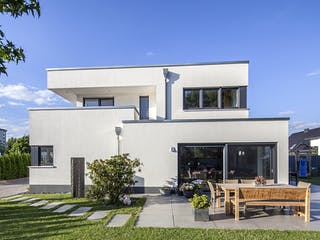 Massivhaus Abendroth von AIM Hausbau, Cubushaus Außenansicht 2