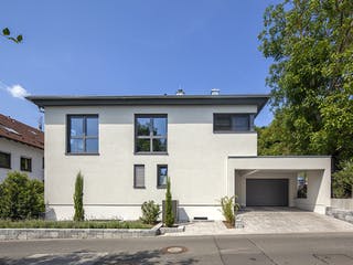 Massivhaus Althoff von AIM Hausbau, Stadtvilla Außenansicht 1