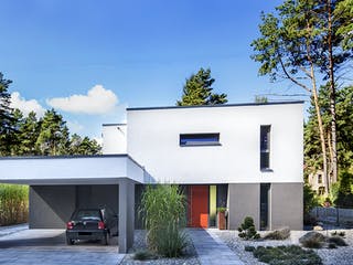 Massivhaus Cornelius von AIM Hausbau, Cubushaus Außenansicht 1