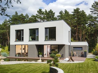 Massivhaus Cornelius von AIM Hausbau, Cubushaus Außenansicht 2