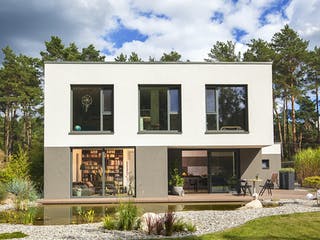 Massivhaus Cornelius von AIM Hausbau, Cubushaus Außenansicht 3