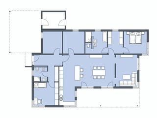 Massivhaus Ebert von AIM Hausbau, Bungalow Grundriss 1