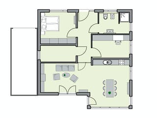 Massivhaus Kempf von AIM Hausbau, Bungalow Grundriss 1