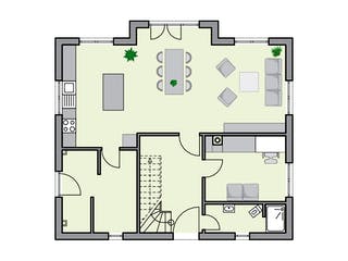 Massivhaus Ulrich von AIM Hausbau, Satteldach-Klassiker Grundriss 1