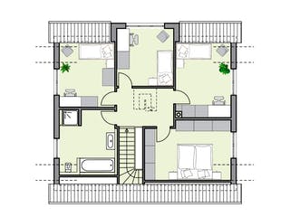 Massivhaus Ulrich von AIM Hausbau, Satteldach-Klassiker Grundriss 2
