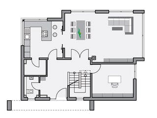 Massivhaus Vettel von AIM Hausbau, Satteldach-Klassiker Grundriss 1