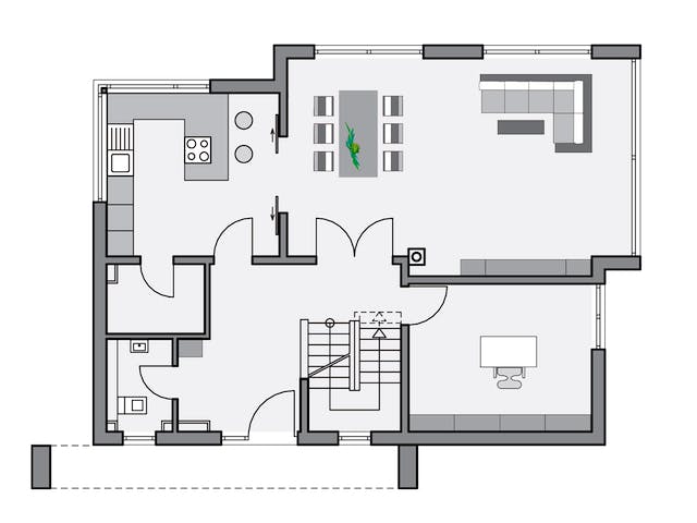 Massivhaus Vettel von AIM Hausbau, Satteldach-Klassiker Grundriss 1