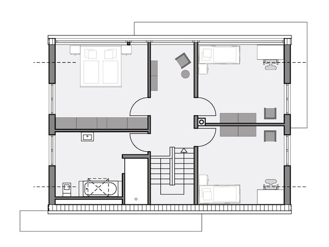 Massivhaus Vettel von AIM Hausbau, Satteldach-Klassiker Grundriss 2