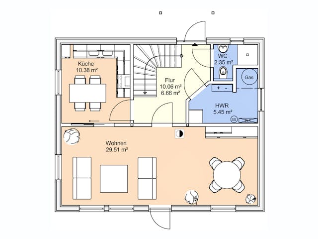 Fertighaus Arne 100 von AKOST Holzhäuser, Satteldach-Klassiker Grundriss 1