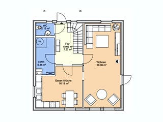 Fertighaus Bernd von AKOST Holzhäuser, Satteldach-Klassiker Grundriss 1