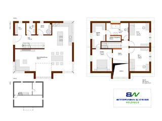 Fertighaus Aktionshaus Vital151 von Bittermann & Weiss Holzhaus Schlüsselfertig ab 321600€, Satteldach-Klassiker Grundriss 1