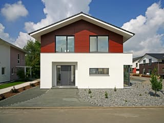 Fertighaus Aktionshaus Vital182 von Bittermann & Weiss Holzhaus Schlüsselfertig ab 362300€, Außenansicht 2