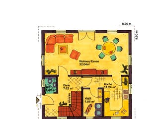 Fertighaus Aktiv 113 von Keitel-Haus, Satteldach-Klassiker Grundriss 2