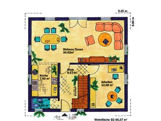 Fertighaus Varios 131 von Keitel-Haus, Satteldach-Klassiker Grundriss 1