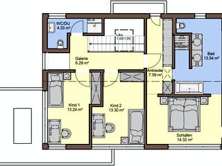 Fertighaus Akzento von Büdenbender Hausbau, Cubushaus Grundriss 2