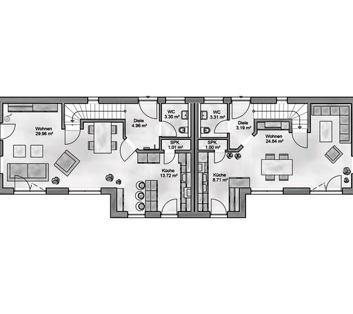 Massivhaus Ala von AUREA Massivhaus, Cubushaus Grundriss 1