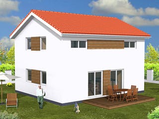 Fertighaus Albertino 128 A von Albert Haus Schlüsselfertig ab 196168€, Satteldach-Klassiker Außenansicht 1