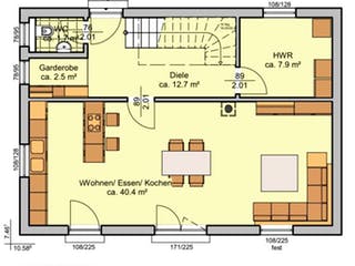 Fertighaus Albertino 129 A von Albert Haus Schlüsselfertig ab 194600€, Pultdachhaus Grundriss 1