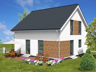 Fertighaus Albertino 133 A von Albert Haus Schlüsselfertig ab 188154€, Satteldach-Klassiker Außenansicht 1