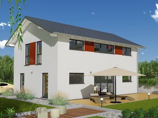 Fertighaus Albertino 155 von Albert Haus Schlüsselfertig ab 225930€, Satteldach-Klassiker Außenansicht 1