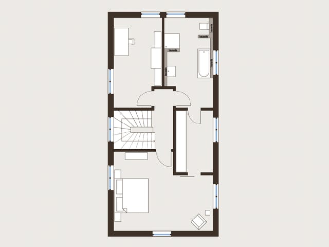 Fertighaus Cityline 2 von allkauf haus, Satteldach-Klassiker Grundriss 2