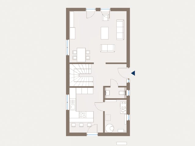 Fertighaus Cityline 2 von allkauf haus, Satteldach-Klassiker Grundriss 1 Fertighaus Cityline 2 von allkauf haus, Satteldach-Klassiker Grundriss 1