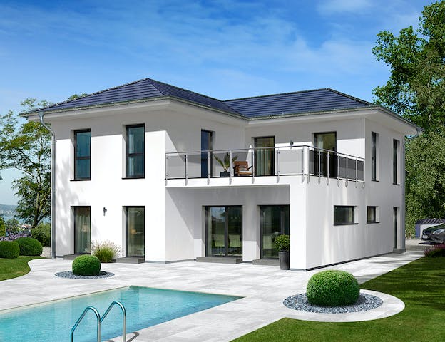 Fertighaus-Villa mit Pool