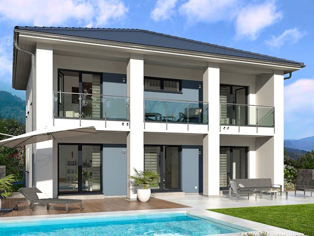 Fertighaus City Villa 5 von allkauf haus, Stadtvilla Außenansicht 1 Fertighaus City Villa 5 von allkauf haus, Stadtvilla Außenansicht 1