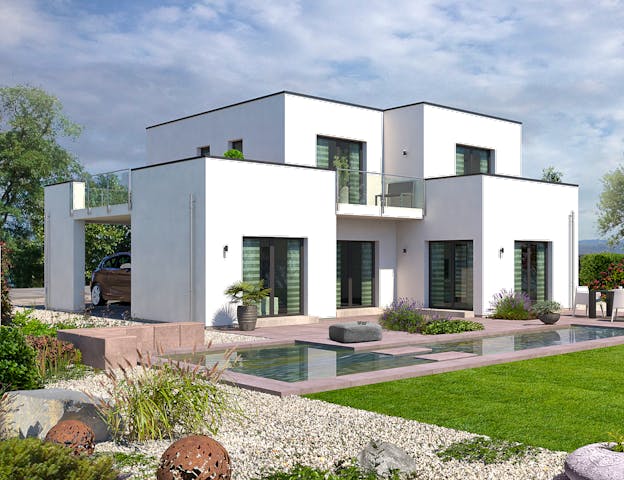 Außergewöhnliches Ausbauhaus von allkauf haus im Kubusstil