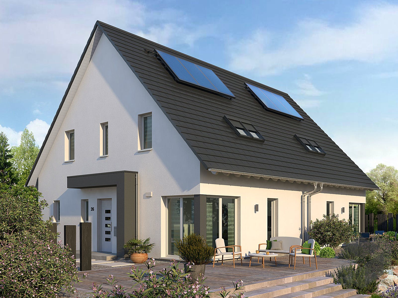 Doppelhaus Double 4 Von Allkauf Haus Fertighaus De