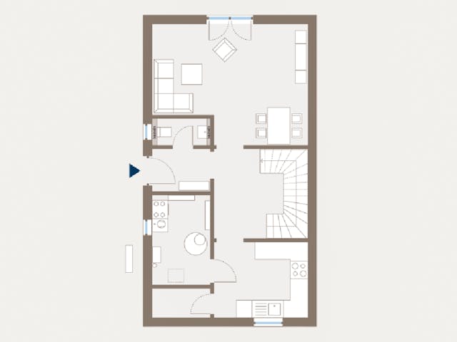 Fertighaus Double 4 von allkauf haus, Satteldach-Klassiker Grundriss 1 Fertighaus Double 4 von allkauf haus, Satteldach-Klassiker Grundriss 1
