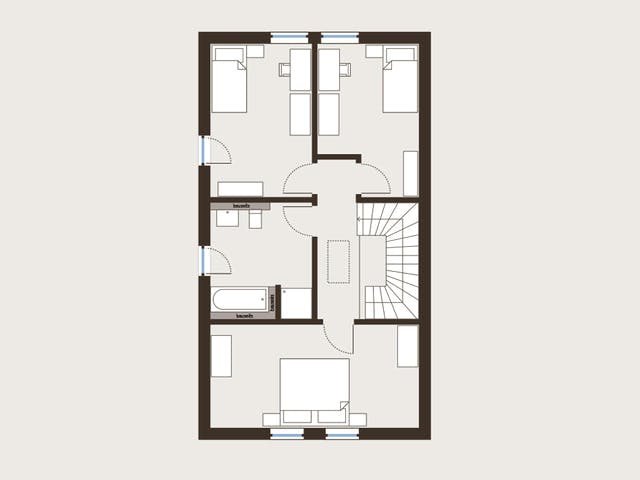 Fertighaus Double 7 von allkauf haus, Satteldach-Klassiker Grundriss 2