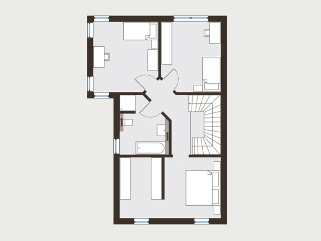 Fertighaus Double 8 von allkauf haus, Cubushaus Grundriss 2