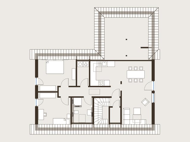 Fertighaus Generation 1 von allkauf haus, Satteldach-Klassiker Grundriss 2