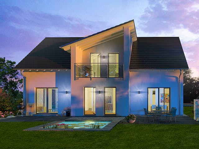 Fertighaus Generation 2 von allkauf haus, Satteldach-Klassiker Außenansicht 3