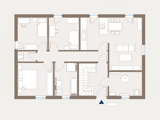 Fertighaus Generation 2 von allkauf haus, Satteldach-Klassiker Grundriss 1